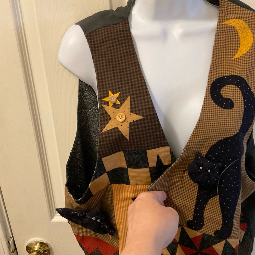 Halloween Themed Patchwork Vest - image 1